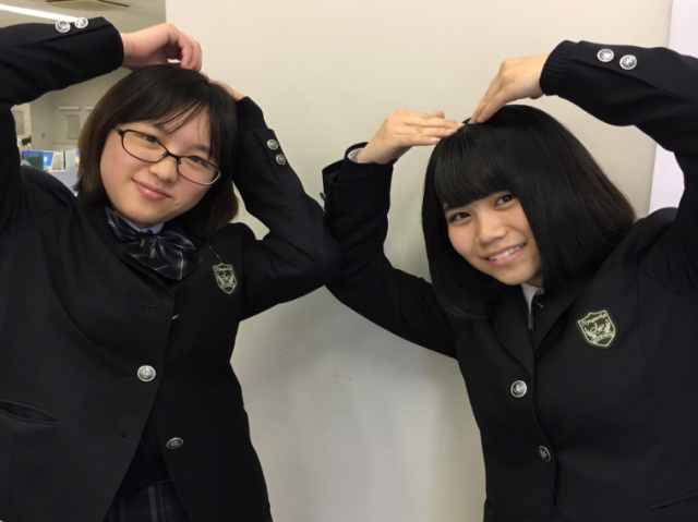 自由ケ丘高等学校 100色プロジェクトー６ ７ 石松緑乃さん 松尾明日香さん